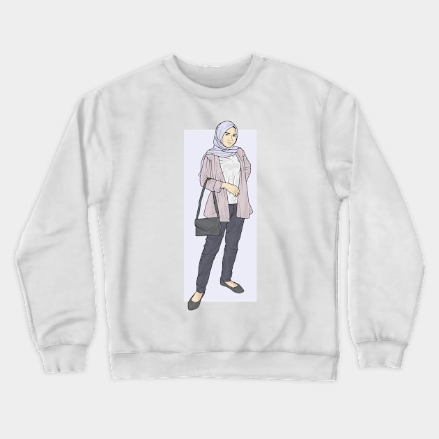 Girl In Lavender Outfit Crewneck Sweatshirt by crissbahari